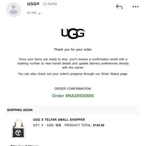 Denim Ugg telfar bag